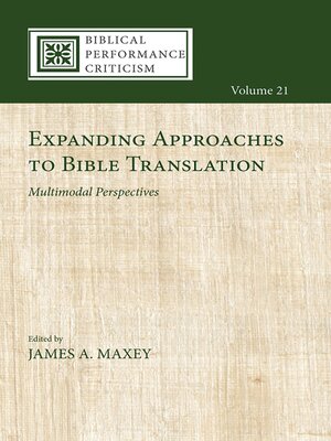 cover image of Expanding Approaches to Bible Translation